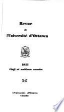 Revue de L'Université D'Ottawa