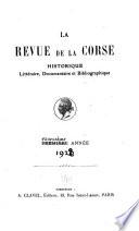 Revue de la Corse ancienne & moderne, historique, littéraire et bibliographique