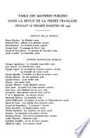 Revue de la pensée française