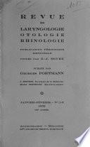 Revue de laryngologie, d'otologie et de rhinologie