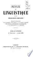 Revue de linguistique et de philologie comparée