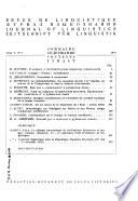 Revue de Linguistique