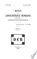 Revue de linguistique romane