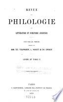 Revue de philologie, de littérature et d'histoire anciennes