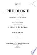 Revue de philologie, de littérature et d'histoire anciennes