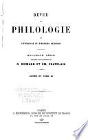 Revue de philologie, de littérature et d'histoire anciennes