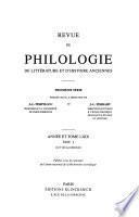 Revue de philologie, de littérature et d'histoire anciennes
