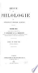 Revue de philologie, de littérature et d'histoire anciennes ...