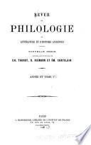 Revue de philologie, de littérature et d'histoire anciennes