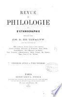 Revue de philologie et d'ethnographie