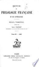 Revue de philologie française et de littérature