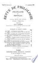 Revue de philologie française et de littérature