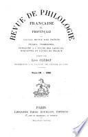 Revue de philologie française et provençale