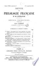 Revue de philologie française