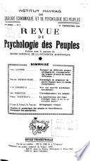 Revue de psychologie des peuples