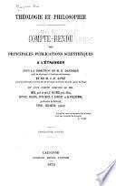 Revue de théologie et de philosophie et compte rendu des principales publications scientifiques ...