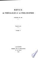 Revue de Théologie Et de Philosophie