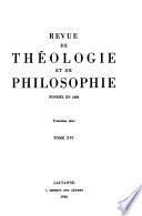 Revue de théologie et de philosophie