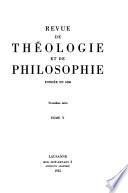 Revue de théologie et de philosophie