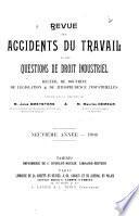 Revue des accidents du travail et des questions de droit industriel
