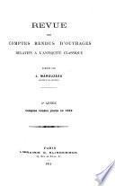 Revue des comptes-rendus d'ouvrages relatifs à l'antiquité classique
