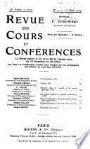 Revue des cours et conférences