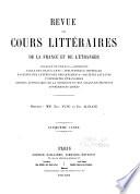 Revue des cours littéraires de la France et de l'étranger