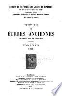 Revue des études anciennes