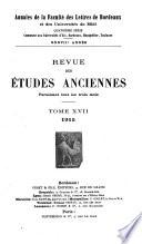 Revue des études anciennes