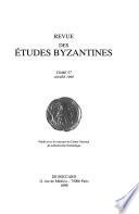 Revue des études byzantines