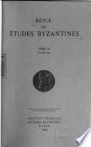 Revue des études byzantines