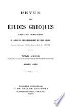 Revue des études grecques