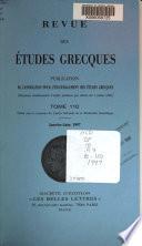 Revue des études grecques