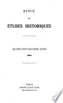 Revue des études historiques