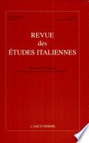 Revue des études italiennes