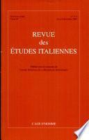 Revue Des Etudes Italiennes N° 50 3-4