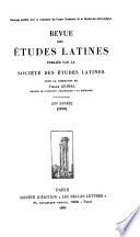 Revue des études latines
