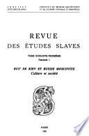 Revue des études slaves