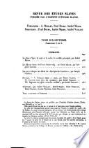 Revue des études slaves