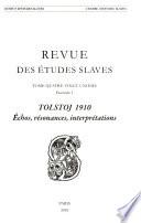 Revue des études slaves