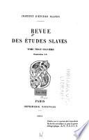 Revue des études slaves