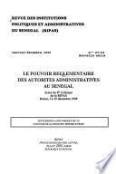 Revue des institutions politiques et administratives du Sénégal