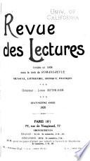 Revue des lectures
