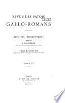Revue des patois Gallo-Romans