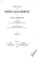 Revue des patois gallo-romans