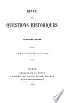 Revue des questions historiques