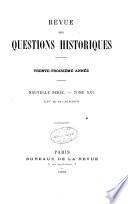 Revue des questions historiques