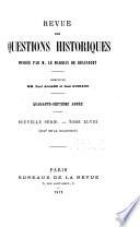 Revue des questions historiques