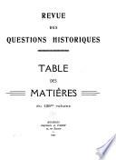 Revue des questions historiques