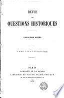 Revue des questions historiques